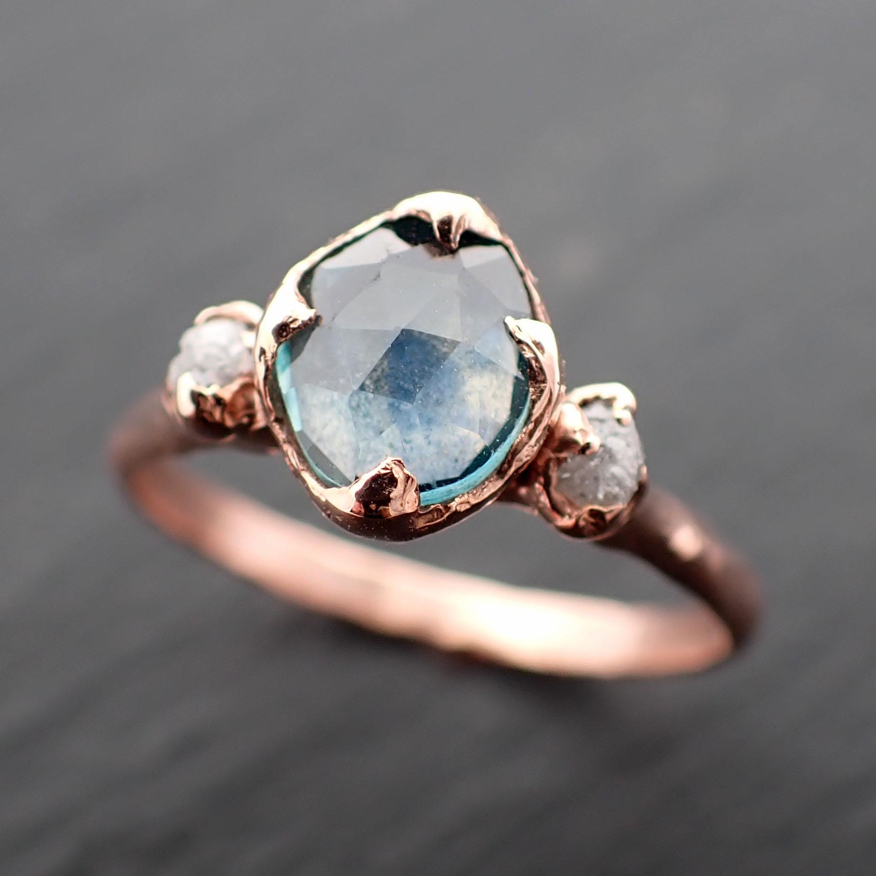 Saved for Berlyn • DO NOT BUY• Blue Montana Sapphire and Diamond Engagement Ring • 14k Rose Gold • Handmade byAngeline 3551