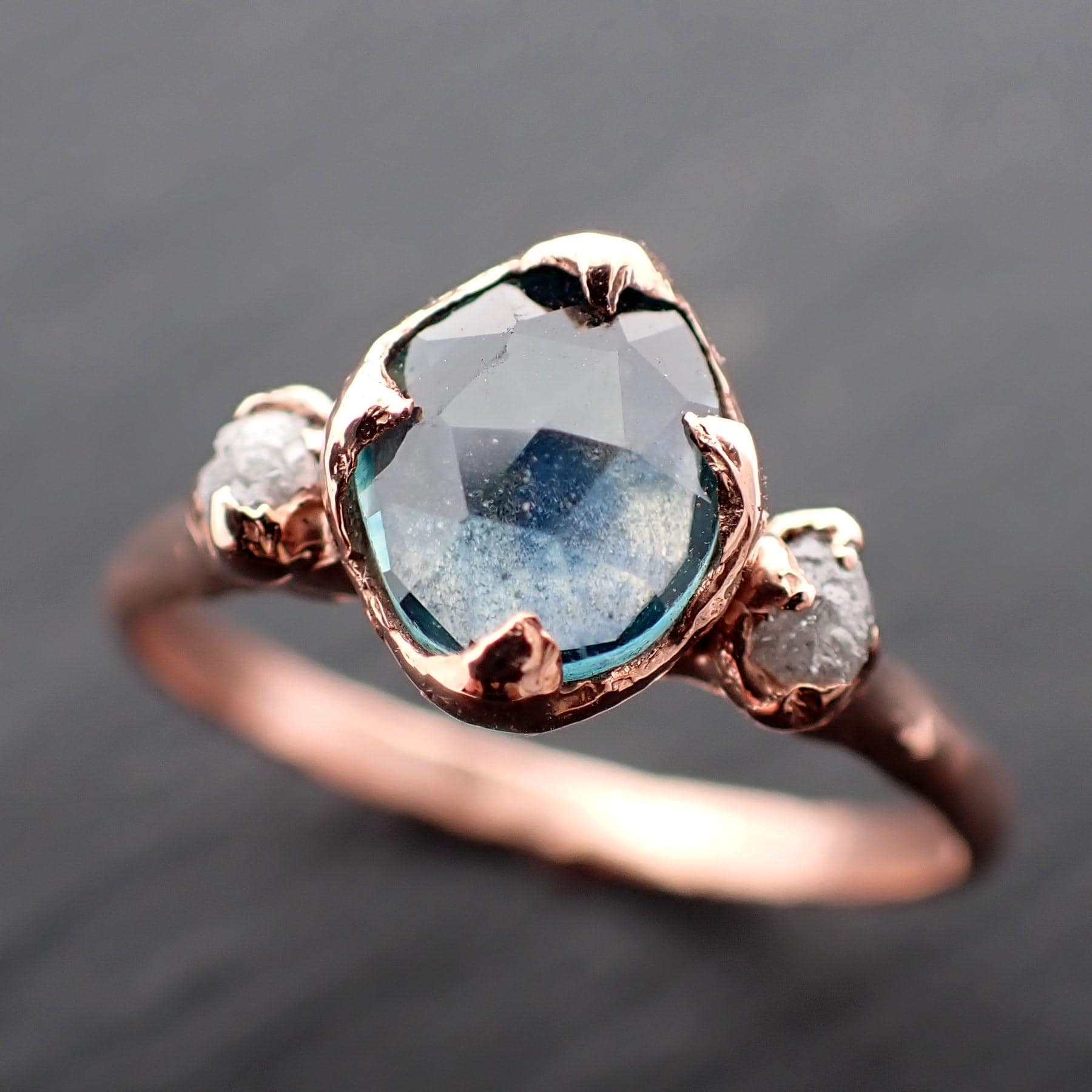 Saved for Berlyn • DO NOT BUY• Blue Montana Sapphire and Diamond Engagement Ring • 14k Rose Gold • Handmade byAngeline 3551