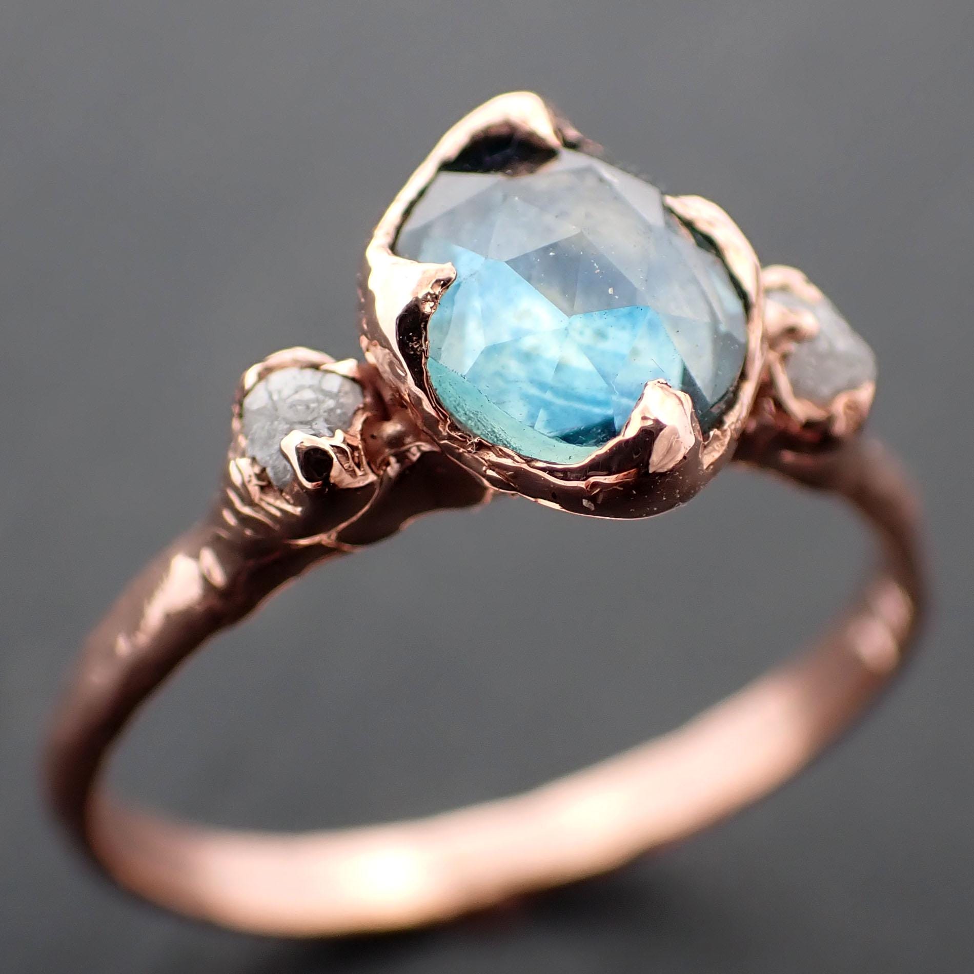 Saved for Berlyn • DO NOT BUY• Blue Montana Sapphire and Diamond Engagement Ring • 14k Rose Gold • Handmade byAngeline 3551