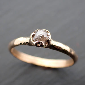 Fancy cut salt and pepper Dainty Diamond Solitaire Engagement 14k yellow Gold Wedding Ring byAngeline 3554