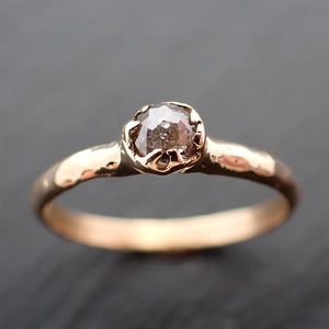 Fancy cut salt and pepper Dainty Diamond Solitaire Engagement 14k yellow Gold Wedding Ring byAngeline 3554