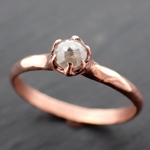 Fancy cut white Dainty Diamond Solitaire Engagement 14k Rose Gold Wedding Ring byAngeline 3555