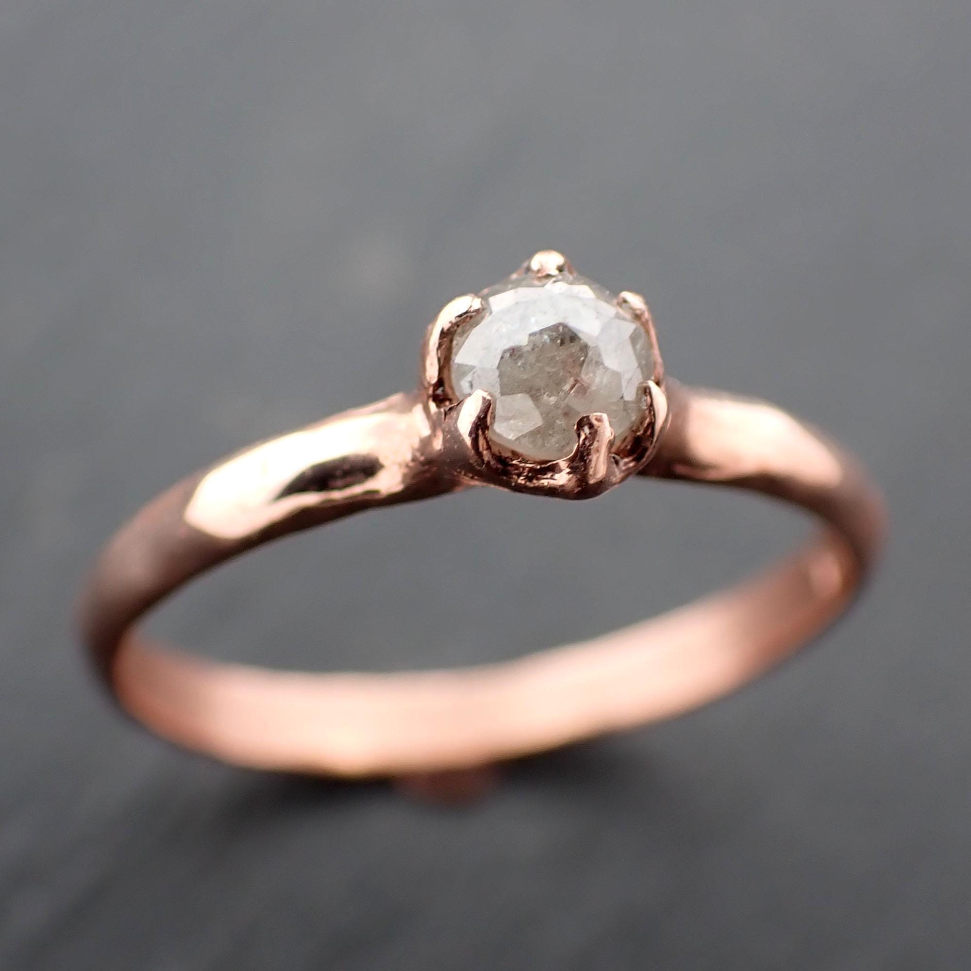 Fancy cut white Dainty Diamond Solitaire Engagement 14k Rose Gold Wedding Ring byAngeline 3555