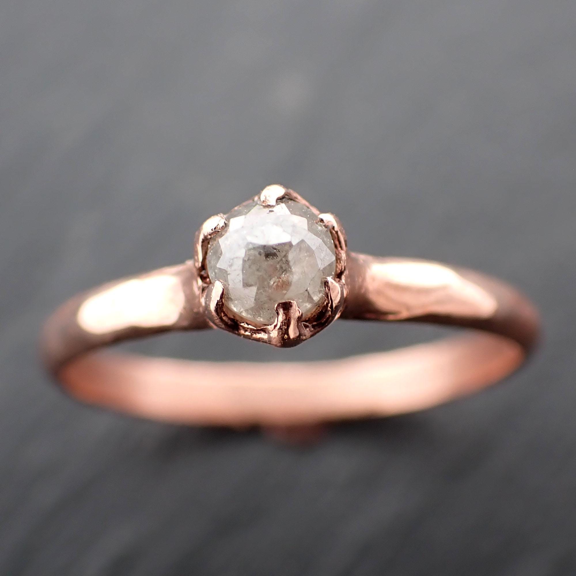 Fancy cut white Dainty Diamond Solitaire Engagement 14k Rose Gold Wedding Ring byAngeline 3555