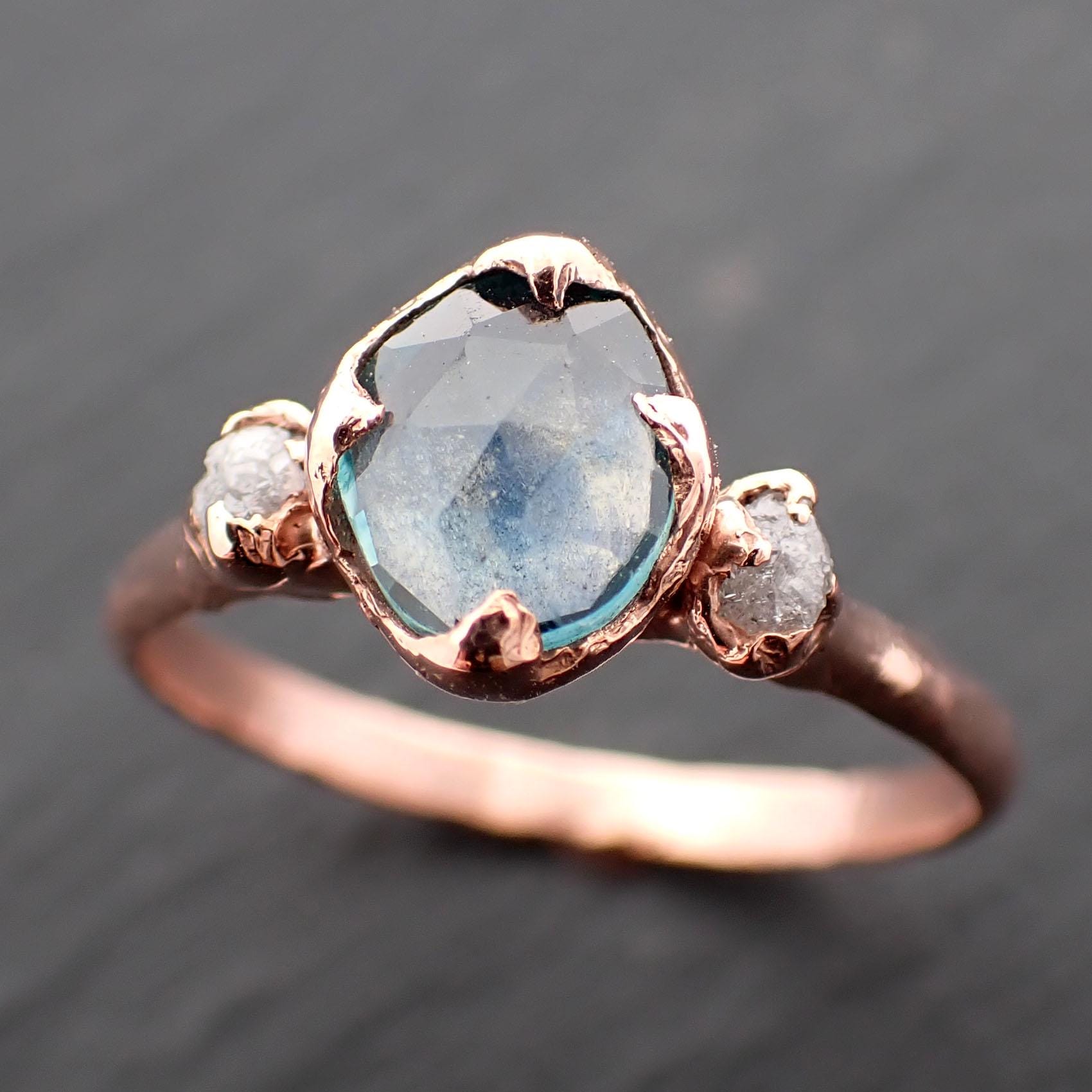 Saved for Berlyn • DO NOT BUY• Blue Montana Sapphire and Diamond Engagement Ring • 14k Rose Gold • Handmade byAngeline 3551