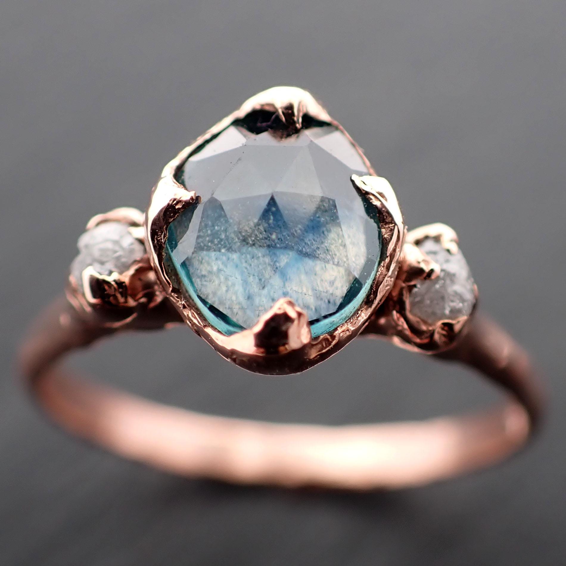 Saved for Berlyn • DO NOT BUY• Blue Montana Sapphire and Diamond Engagement Ring • 14k Rose Gold • Handmade byAngeline 3551