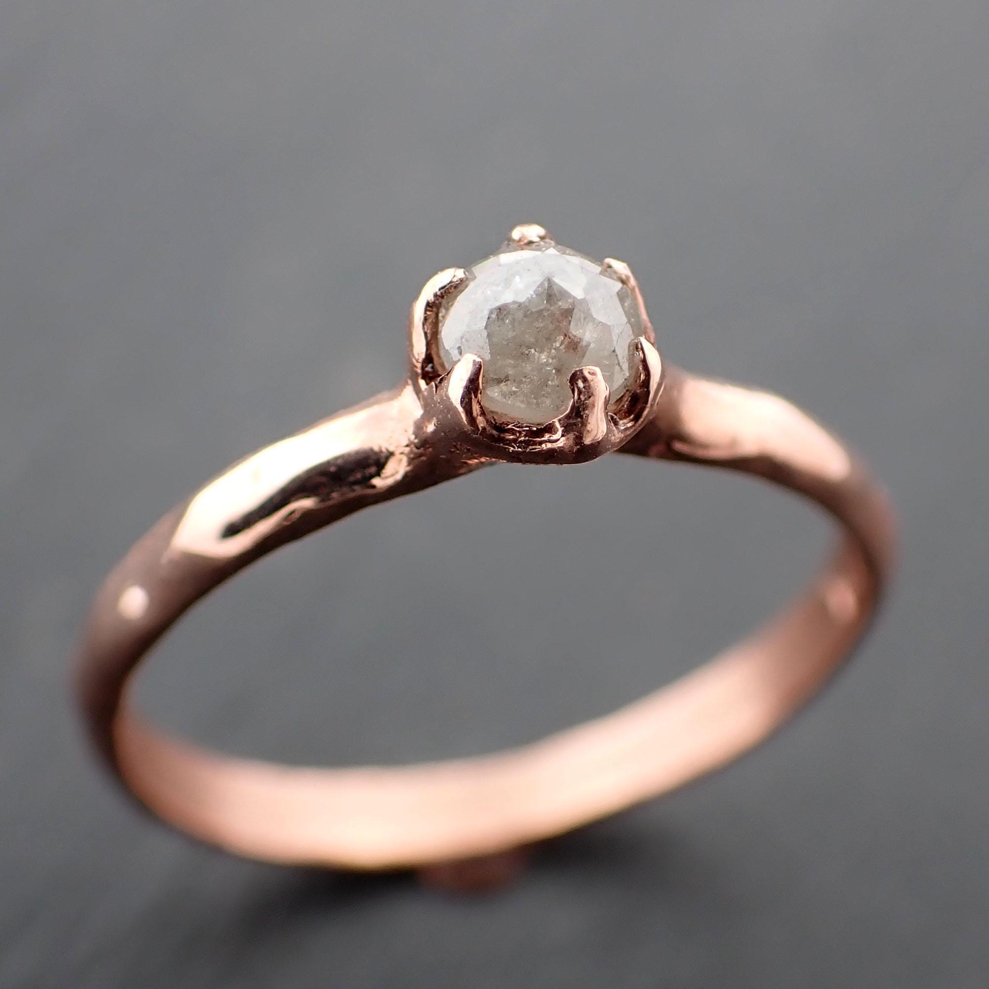 Fancy cut white Dainty Diamond Solitaire Engagement 14k Rose Gold Wedding Ring byAngeline 3555