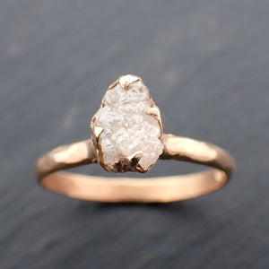 Raw Diamond Engagement Ring Rough Uncut Diamond Solitaire Recycled 14k yellow gold Conflict Free Diamond Wedding Promise 3568