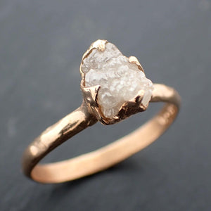 Raw Diamond Engagement Ring Rough Uncut Diamond Solitaire Recycled 14k yellow gold Conflict Free Diamond Wedding Promise 3568