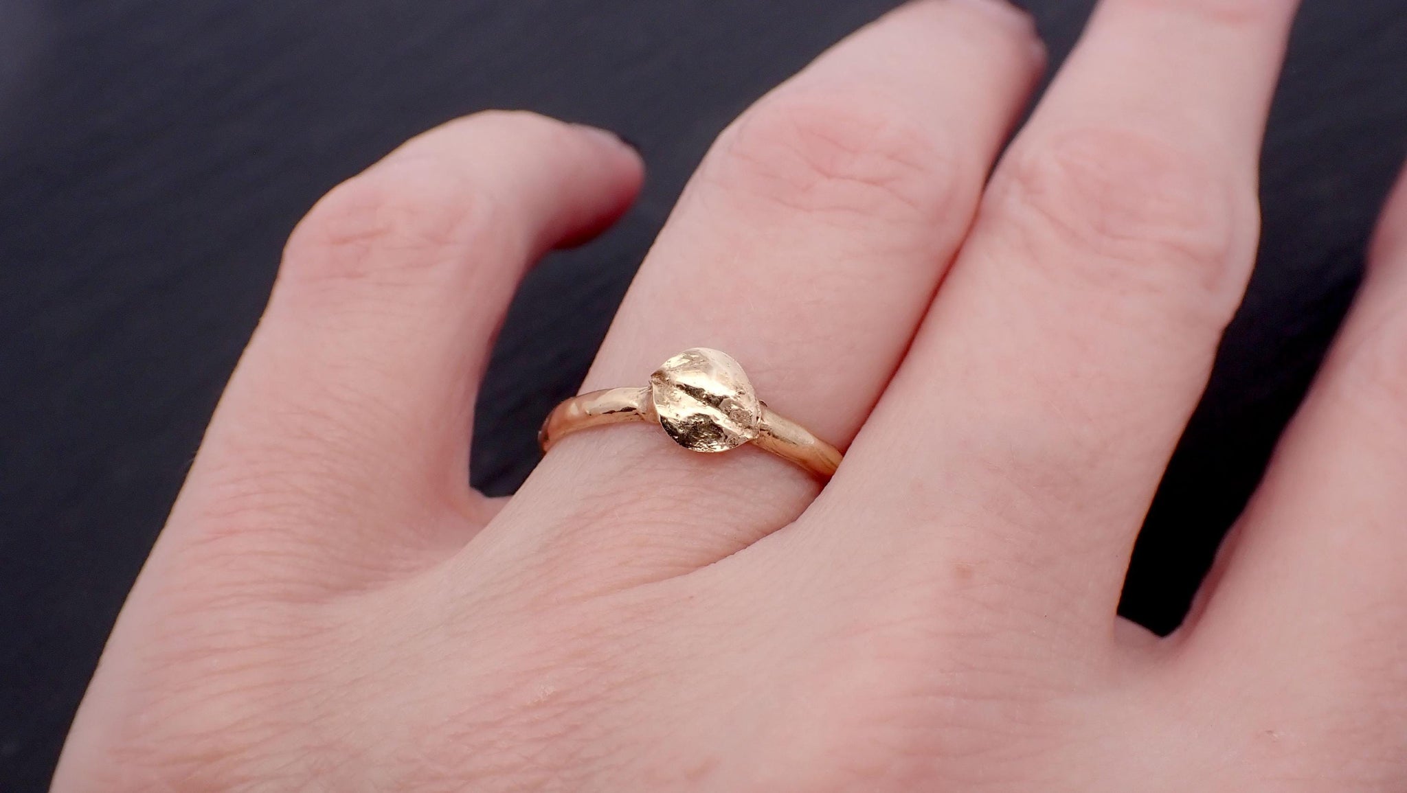 real Lilac leaf from my garden Yellow 14k gold band