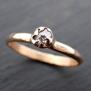 Fancy cut salt and pepper Diamond Solitaire Engagement 14k yellow Gold Wedding Ring byAngeline 3574