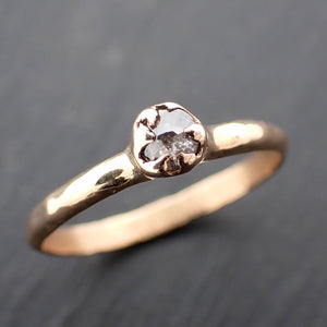 Fancy cut salt and pepper Diamond Solitaire Engagement 14k yellow Gold Wedding Ring byAngeline 3574