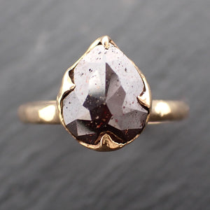 Carbonado Fancy cut Solitaire Engagement 18k yellow Gold Wedding Ring byAngeline 3571