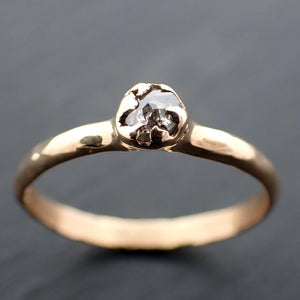 Fancy cut salt and pepper Diamond Solitaire Engagement 14k yellow Gold Wedding Ring byAngeline 3574