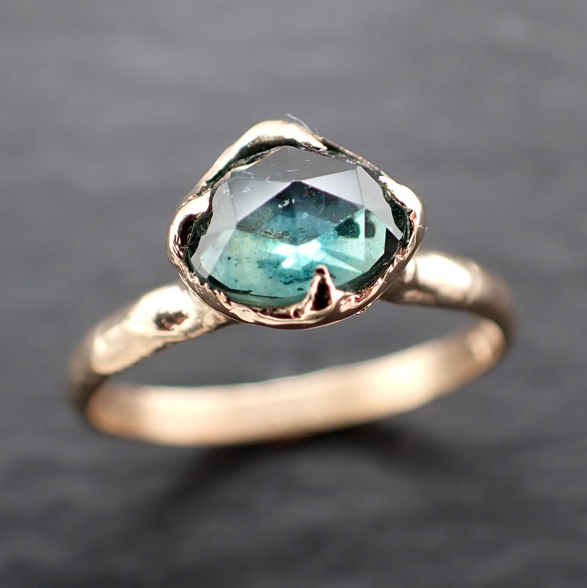 Montana Sapphire Engagement Ring | 14k Yellow Gold | Rose Cut Solitaire | Handmade byAngeline 3593