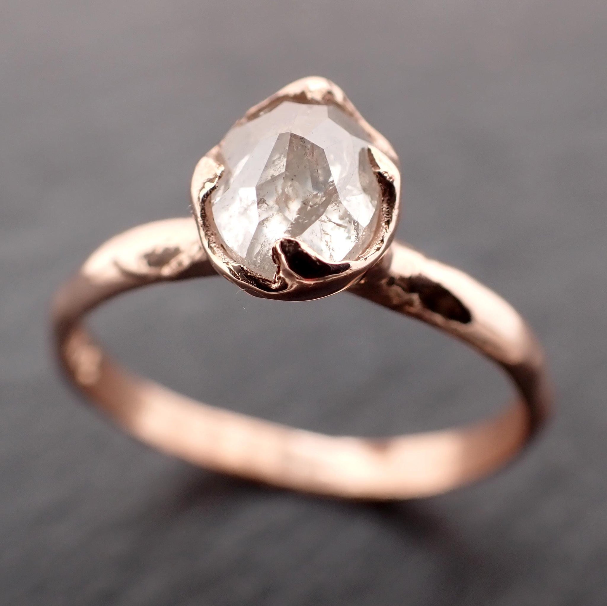 Rose Cut Oval Diamond Ring • 14k Rose Gold • Solitaire Engagement Ring • Handmade by Angeline 3604