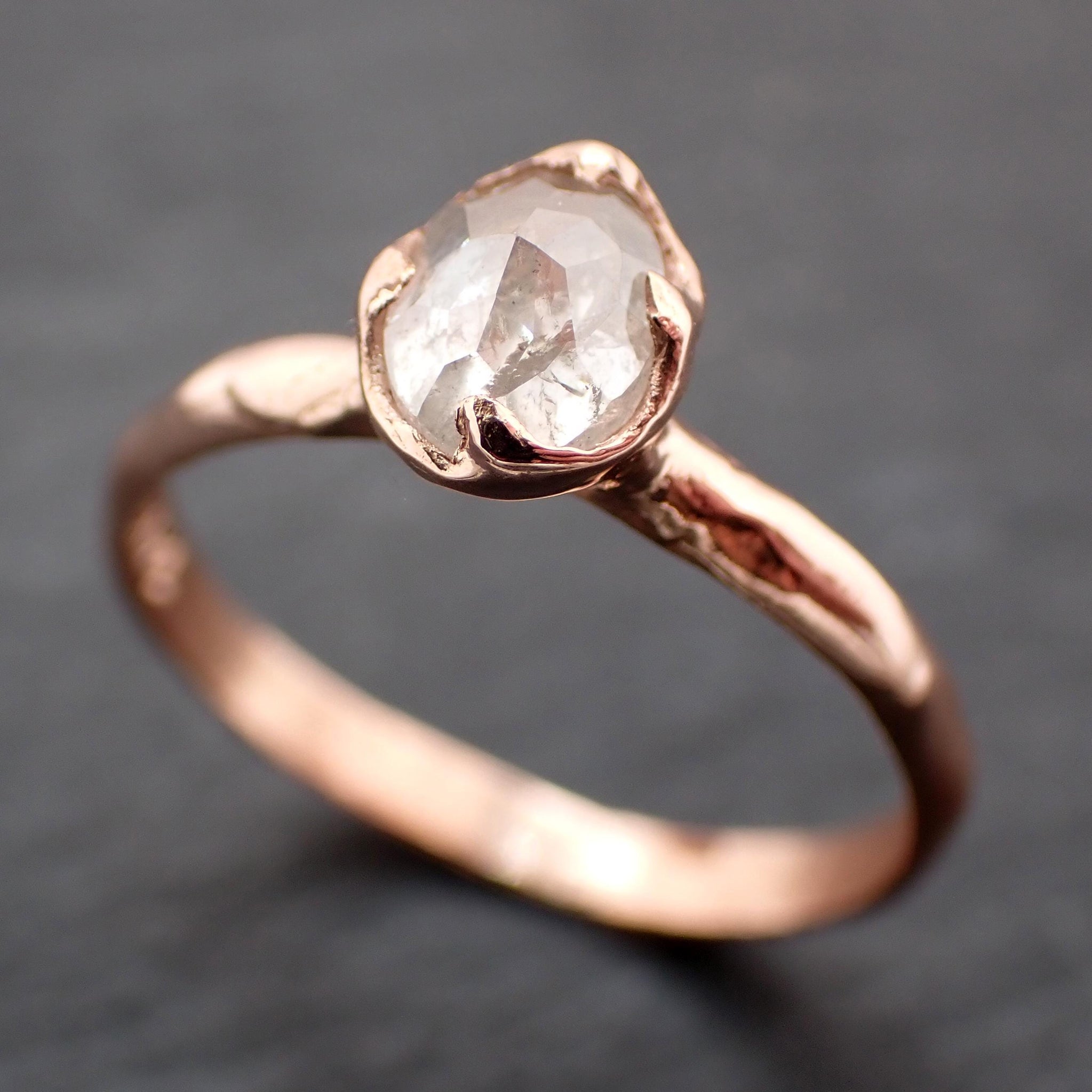 Rose Cut Oval Diamond Ring • 14k Rose Gold • Solitaire Engagement Ring • Handmade by Angeline 3604