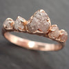 Custom 5-Stone Crown Engagement Ring • Raw Diamond Band • Sterling Silver or Gold • Ethical Sustainable Jewelry by Angeline C2550
