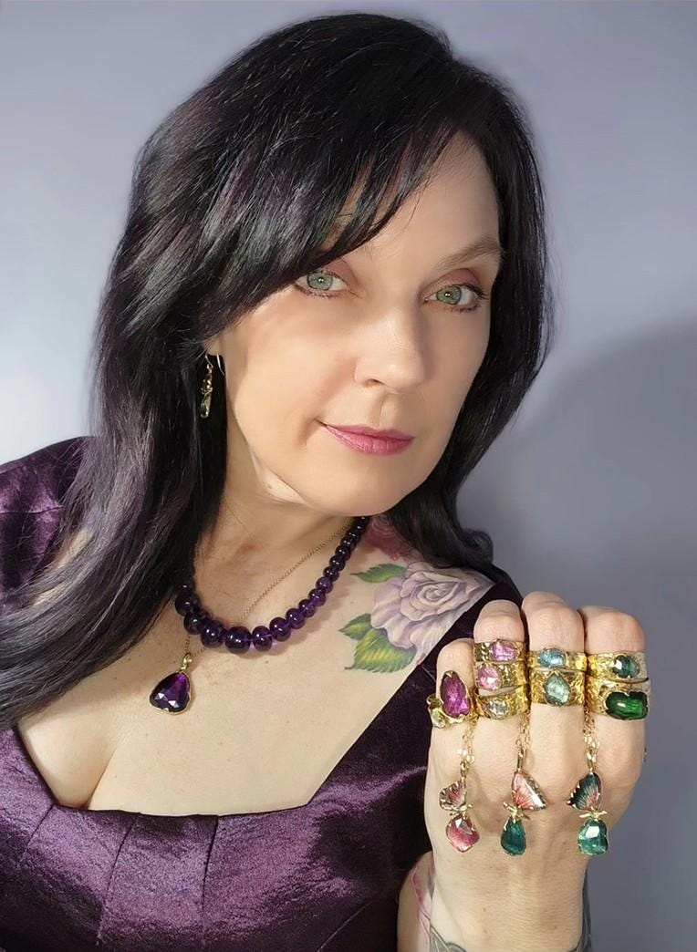 Montana Sapphire Solitaire Engagement Ring • 14k Rose Gold • Blue Green Rose Cut • Handmade byAngeline 3610