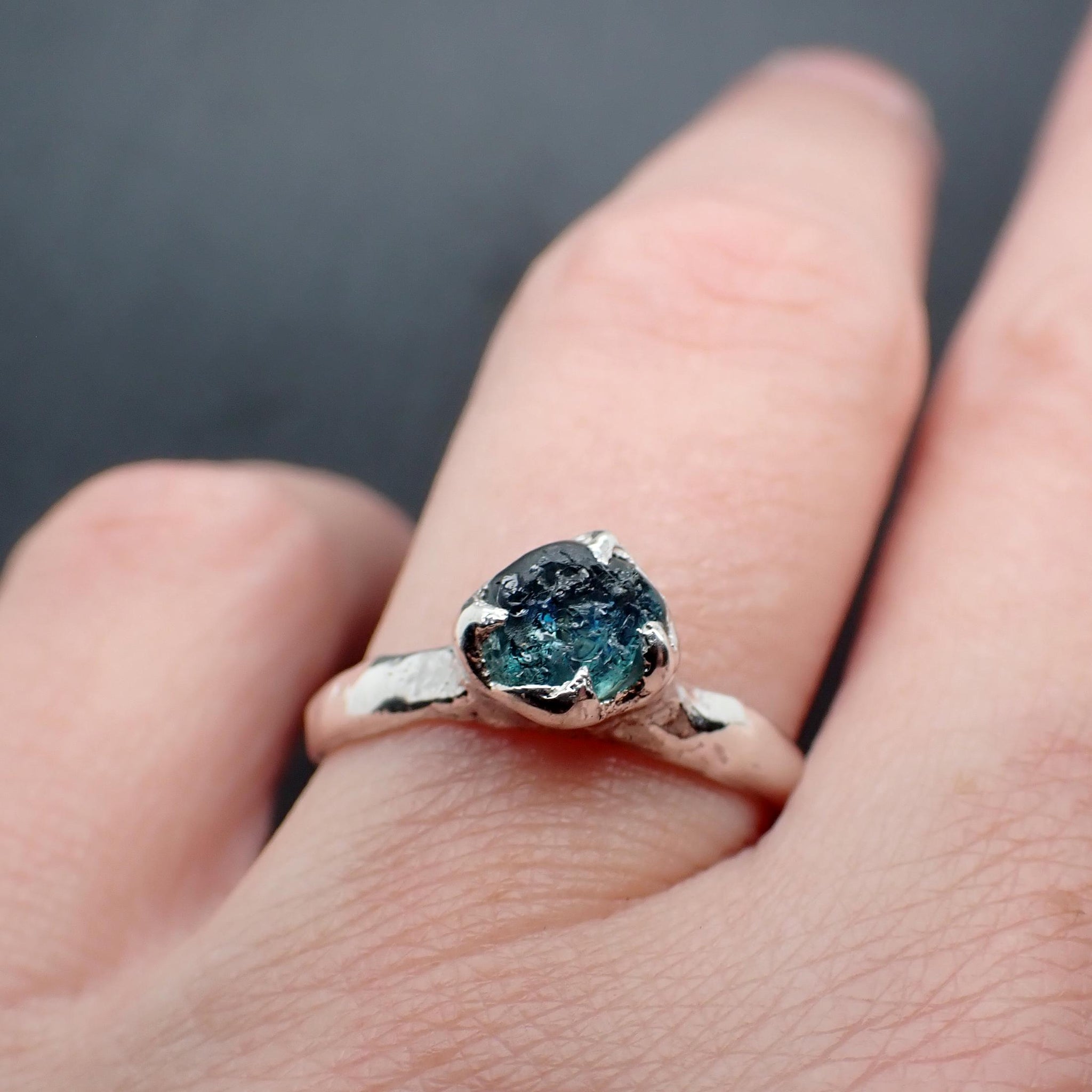 Raw Rough Montana Sapphire Ring • Sterling Silver Solitaire • Natural ...
