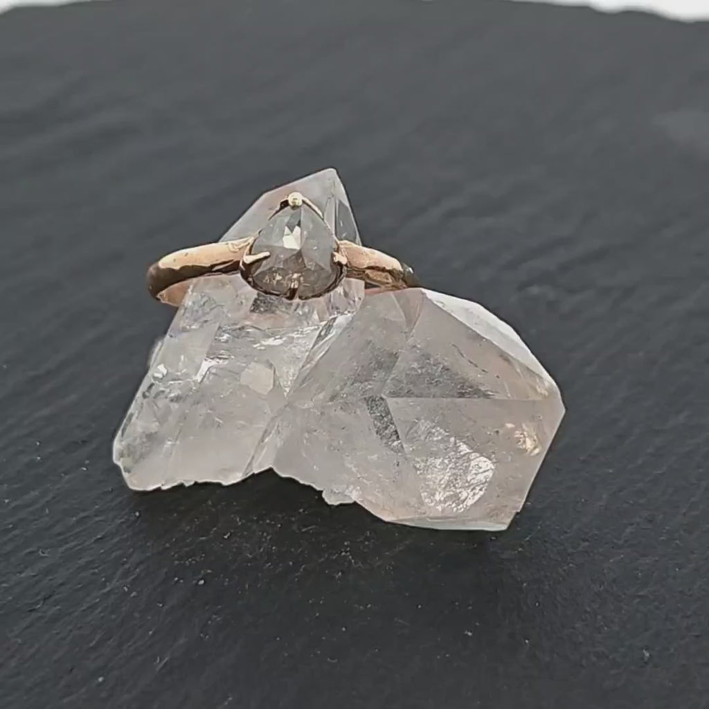 White Diamond Engagement Ring • 14k Yellow Gold • Handmade byAngeline 2025