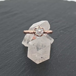 Faceted Fancy cut white Diamond Solitaire Engagement 14k Rose Gold Wedding Ring byAngeline 1336