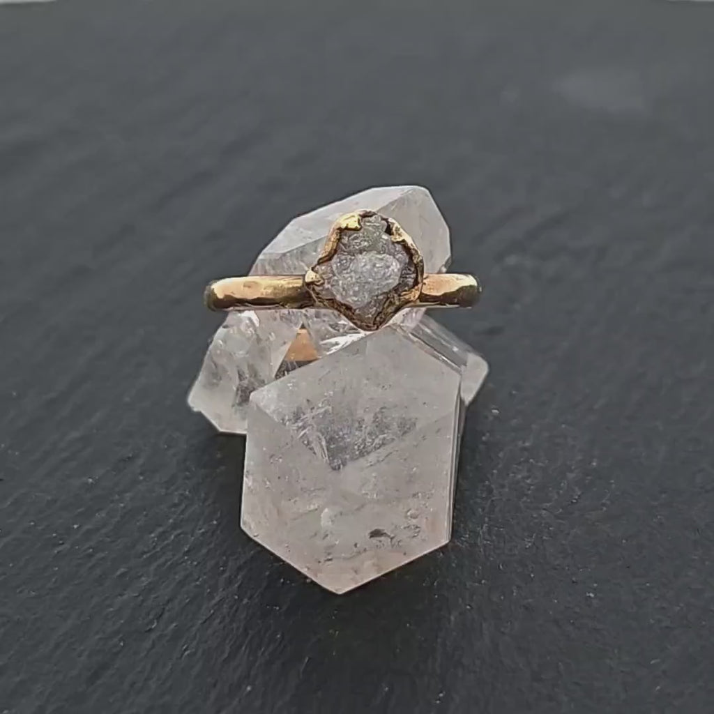 Raw Diamond Engagement Ring Rough Uncut Diamond Solitaire Recycled 18k yellow gold Conflict Free Diamond Wedding Promise 3076