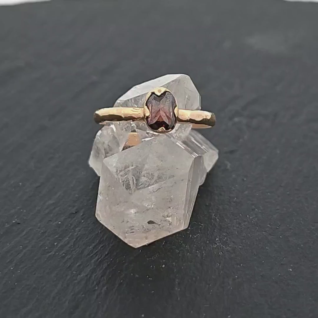Fancy Cut Cognac Diamond Solitaire EngagementRing | 14k Yellow Gold Wedding Ring byAngeline 0806