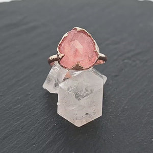 Fancy cut Morganite 14k Rose gold solitaire Pink Gemstone Cocktail Ring Statement Ring  gemstone Jewelry by Angeline 1490