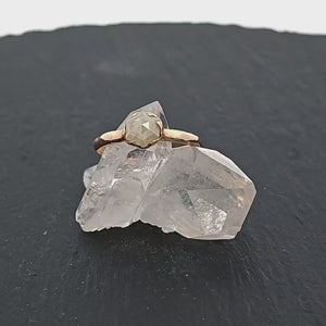 Fancy cut white Diamond Solitaire Engagement 14k yellow Gold Wedding Ring byAngeline 0816