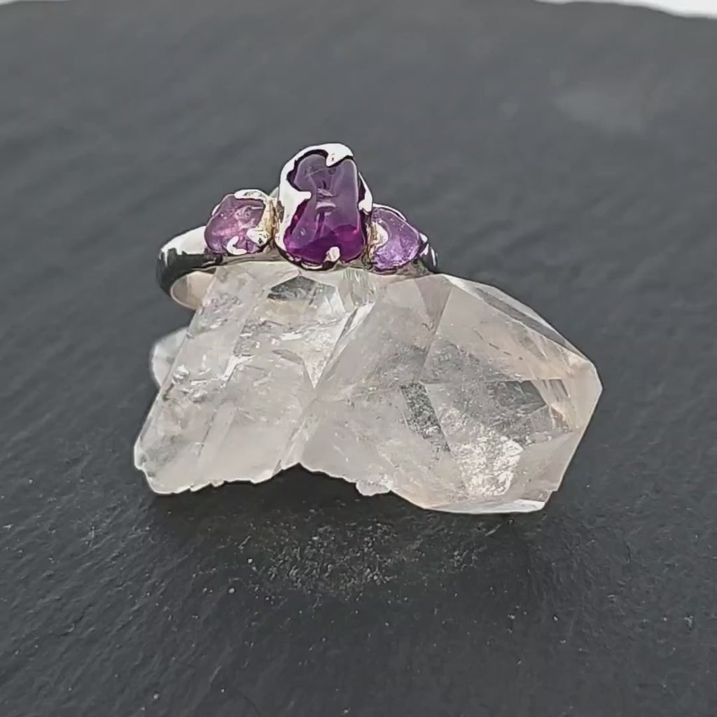 Purple Umba Sapphire Ring • 14k White Gold • Handmade by Angeline 3090