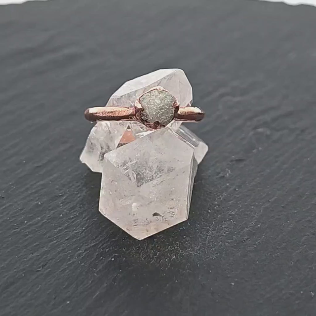 Raw Diamond Engagement Ring Rough Uncut Diamond Solitaire Recycled 14k Rose gold Conflict Free Diamond Wedding Promise 3106