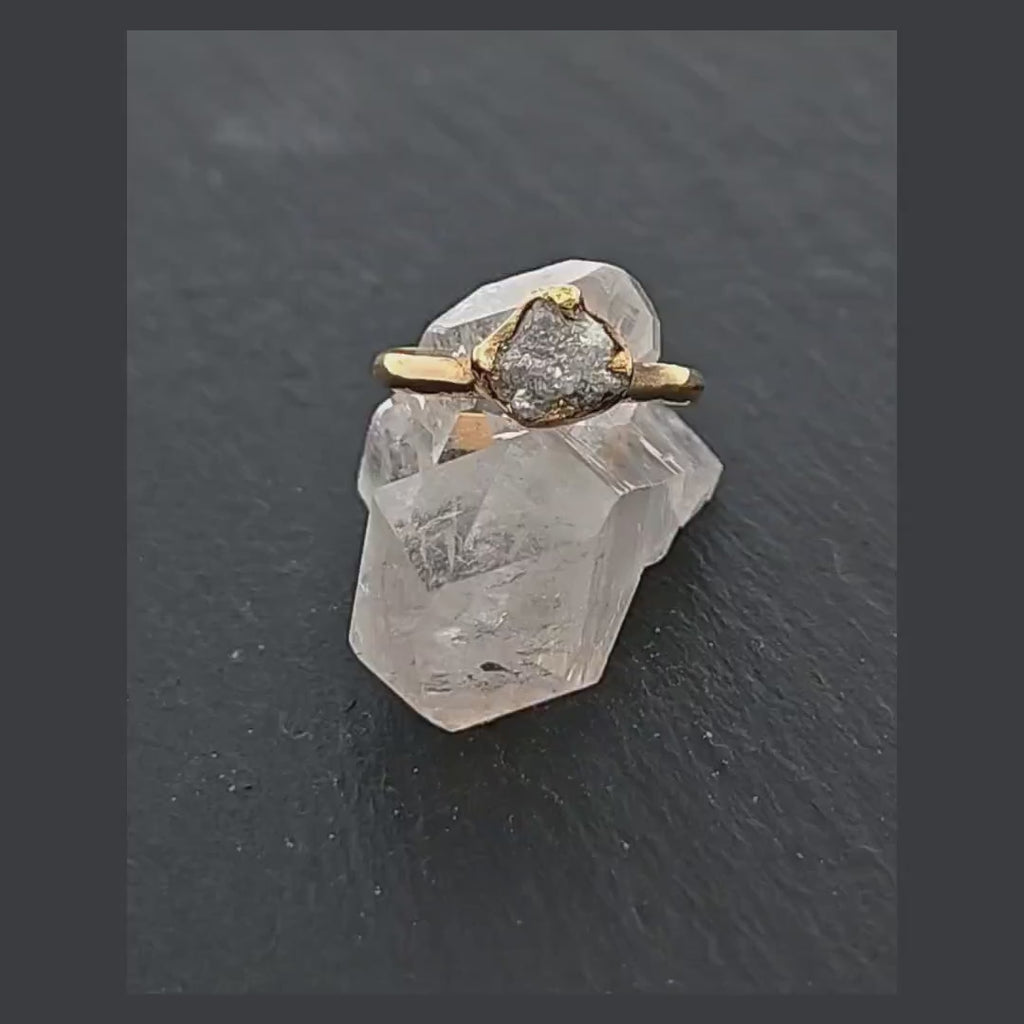 Raw Diamond Engagement Ring Rough Uncut Diamond Solitaire Recycled 14k Rose gold Conflict Free Diamond Wedding Promise 3111