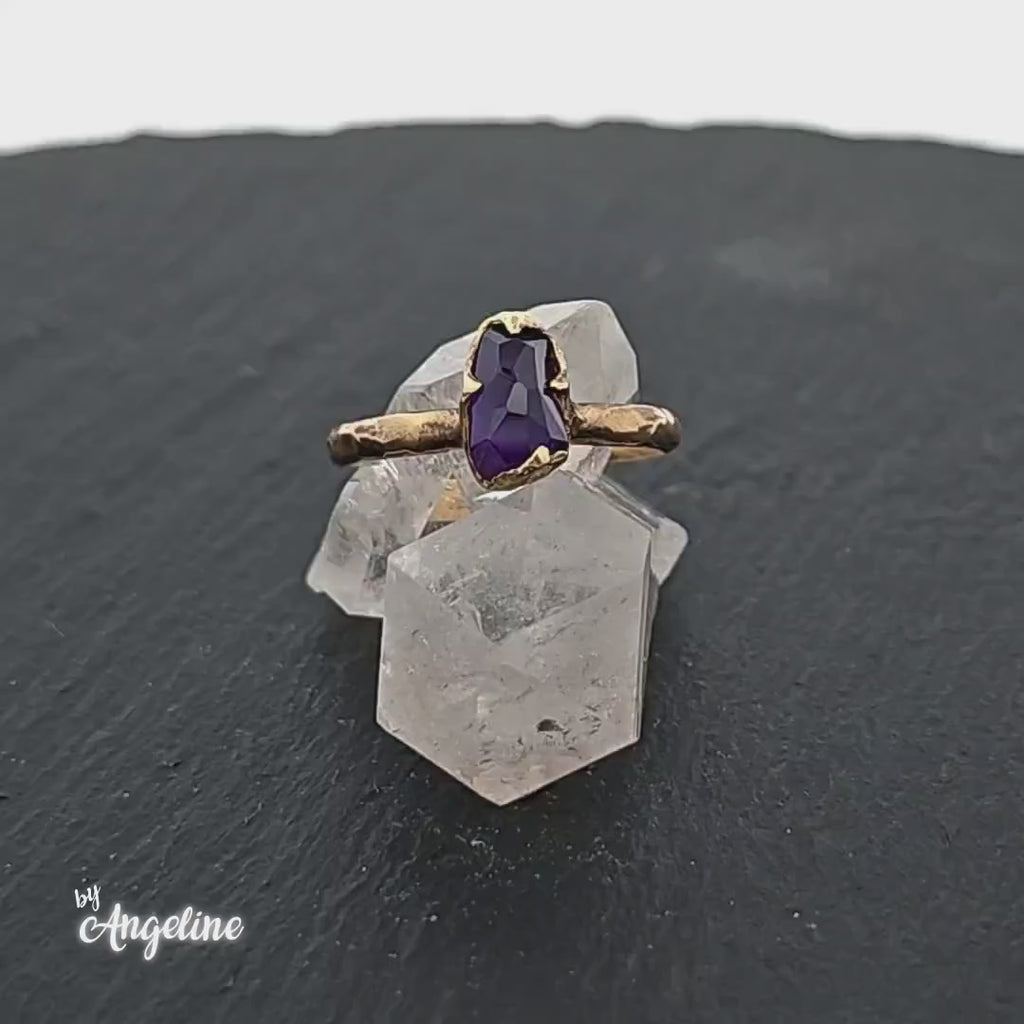 Real Sapphire Solitaire Engagement Ring | Solid 18k Yellow Gold | Handmade By Angeline 2231
