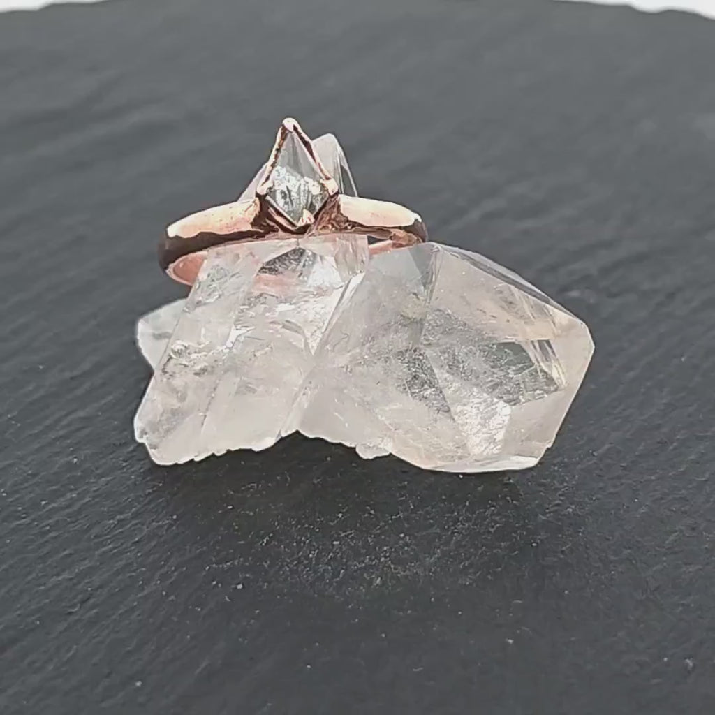 Fancy cut white Diamond Solitaire Engagement 14k Rose Gold Wedding Ring byAngeline 2458