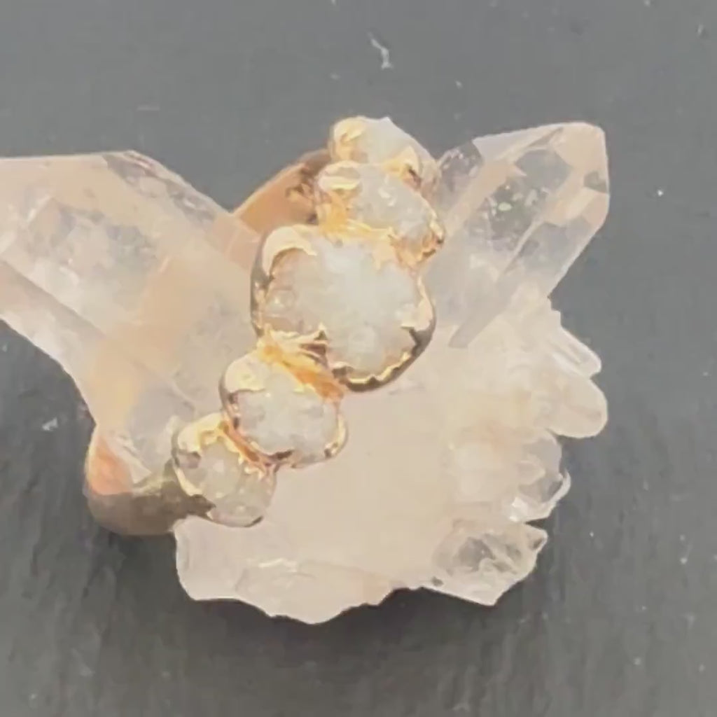 Grand Crown Rough Diamond Engagement Ring • Raw Diamond Statement Ring • 14k Yellow Gold • Alternative Bridal Ring • OOAK by Angeline 1111