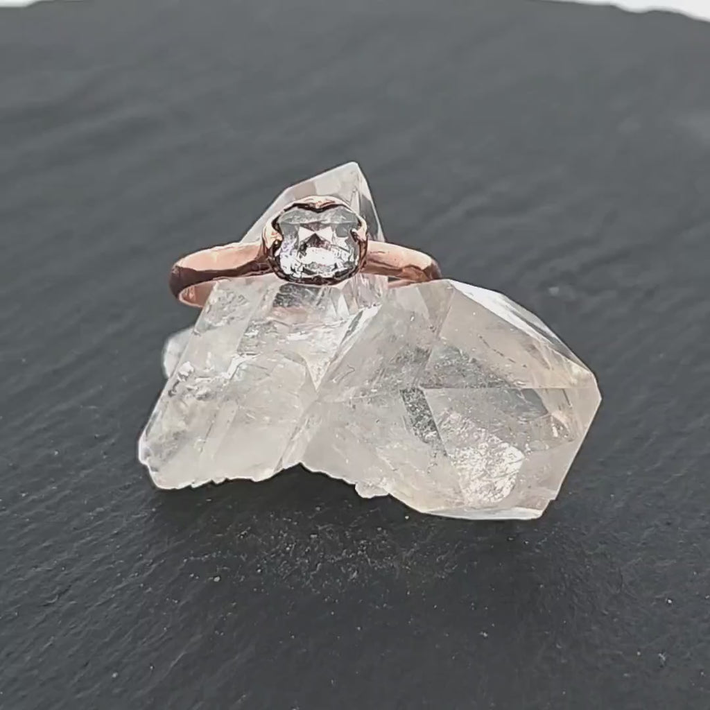 Salt and Pepper Diamond Solitaire Engagement Ring • 14k Rose Gold • Handmade byAngeline 1936