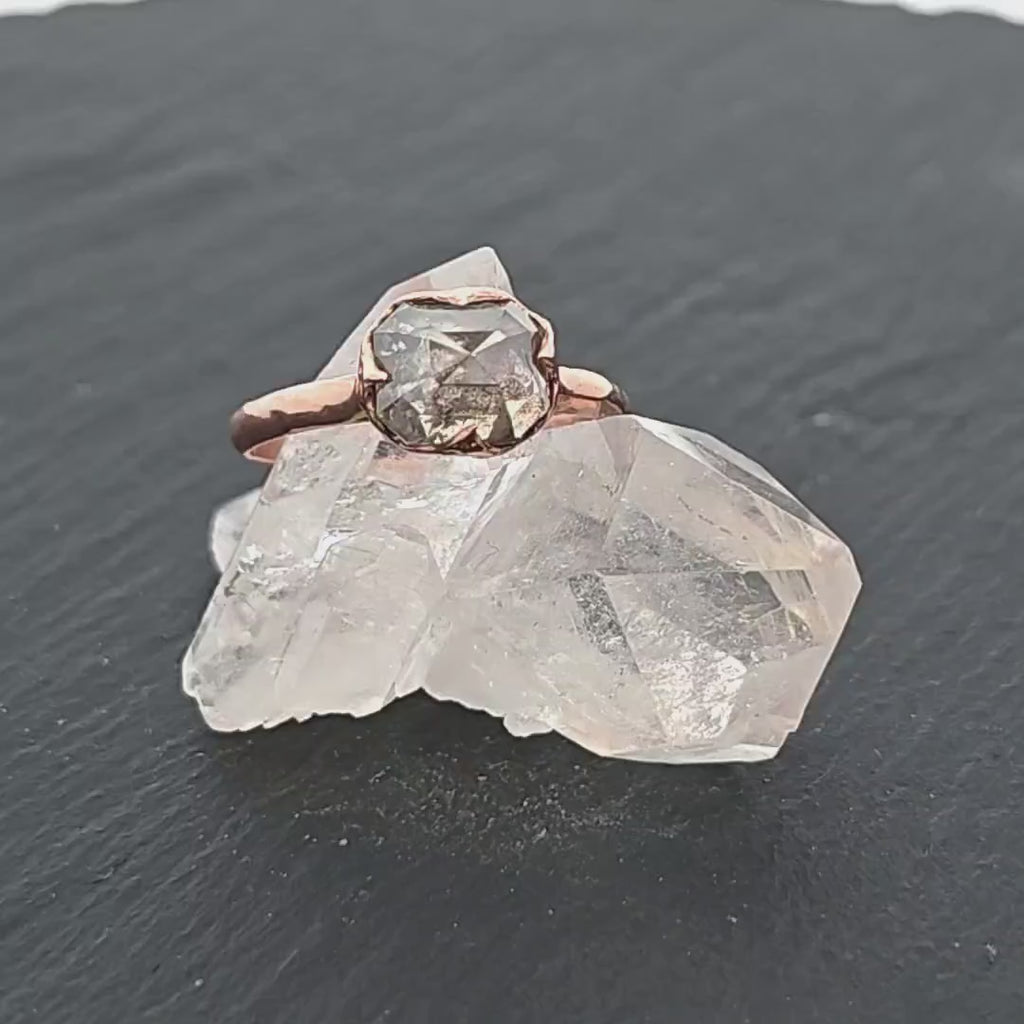 Fancy Cut Champagne  Diamond Solitaire Engagement Ring • 14k Rose Gold • Wedding Ring byAngeline 1934