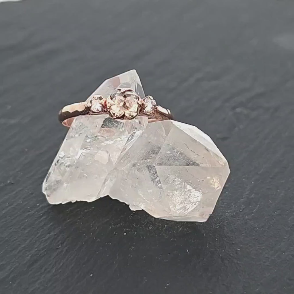 Fancy Cut Diamond Engagement Ring • 14k Rose Gold • Diamond Accents • Handmade byAngeline 1981