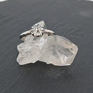 Fancy cut White Diamond Solitaire Engagement 18k White Gold Wedding Ring byAngeline 1294