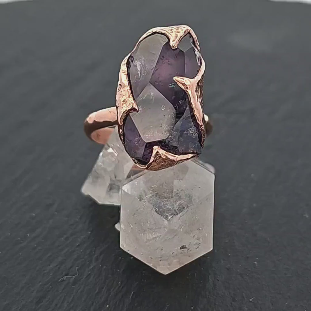 Raw Diamond Engagement Ring Rough Uncut Diamond Solitaire Recycled 14k Rose gold Conflict Free Diamond Wedding Promise 3102