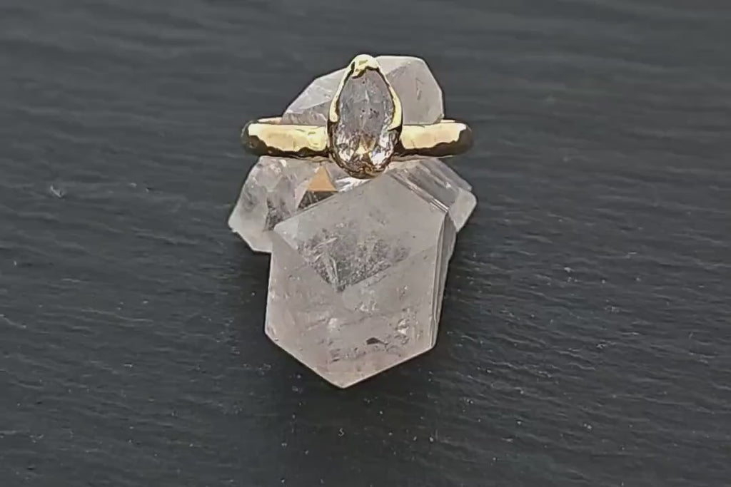 Antique Style Diamond Solitaire Engagement Ring • 18k Yellow Gold • Handmade by Angeline 2921