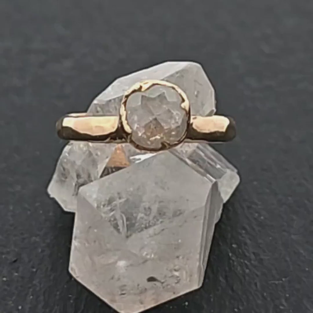 Fancy cut white Diamond Solitaire Engagement 18k yellow Gold Wedding Ring by Angeline 2807