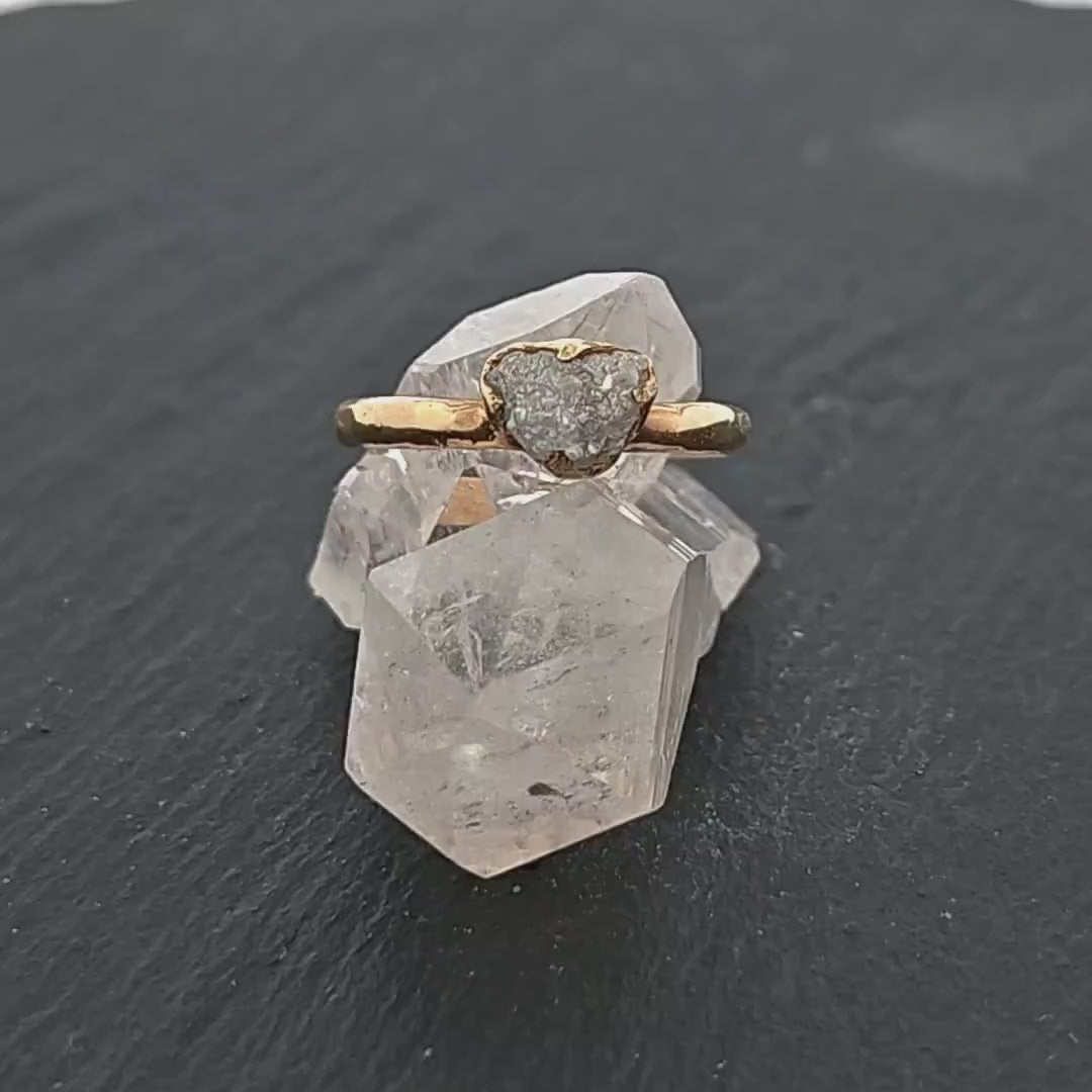 Raw Diamond Engagement Ring Rough Uncut Diamond Solitaire Recycled 14k yellow gold Conflict Free Diamond Wedding Promise 3073