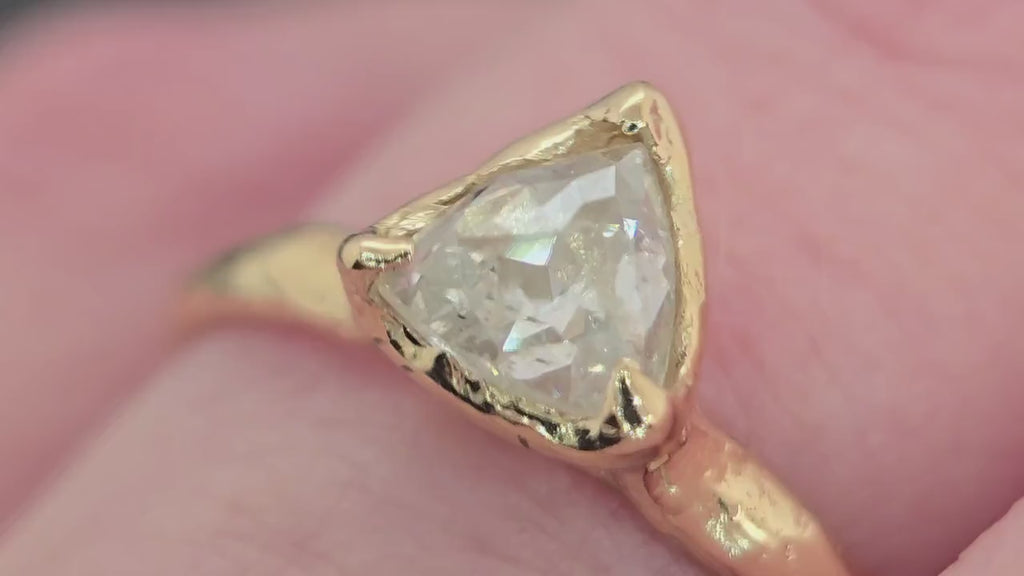 Fancy Cut Triangular Diamond Ring • 18k Yellow Gold • Solitaire Engagement Ring • Handmade by Angeline 3603