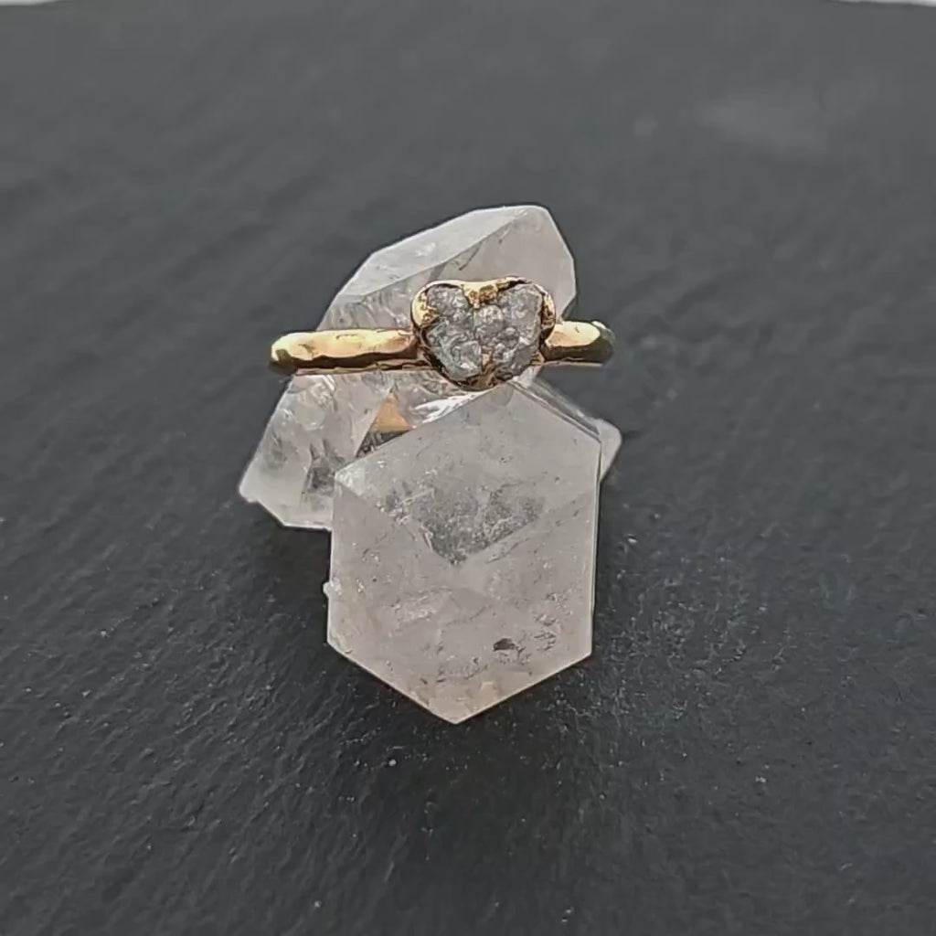 Raw Diamond Engagement Ring Rough Uncut Diamond Solitaire Recycled 18k yellow gold Conflict Free Diamond Wedding Promise 3077