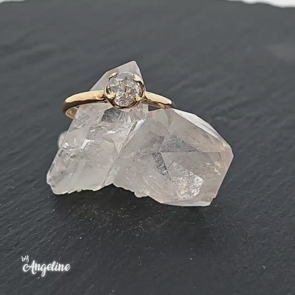 Fancy cut white Diamond Solitaire Engagement 18k yellow Gold Wedding Ring byAngeline 1032