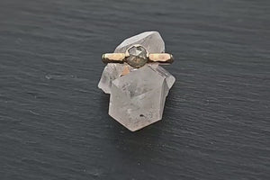 Fancy cut salt and pepper Diamond Solitaire Engagement 18k yellow Gold Wedding Ring Diamond Ring byAngeline 2930