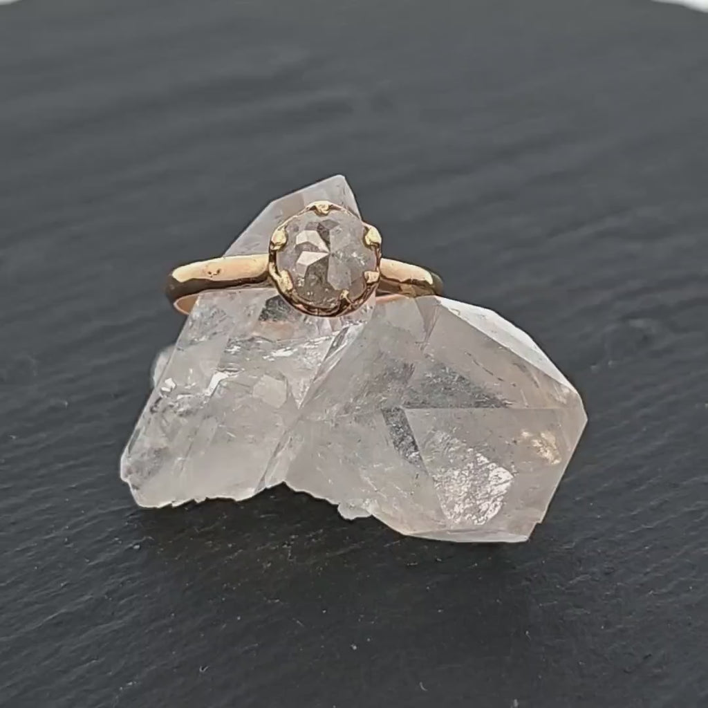 Fancy cut white Diamond Solitaire Engagement 14k yellow Gold Wedding Ring byAngeline 1687
