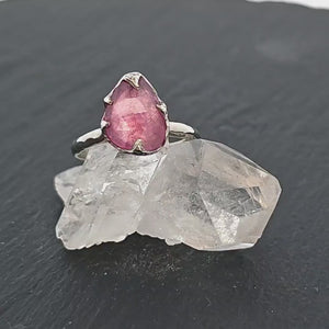Fancy cut Spinel Solitaire 18k white Gold statement Ring One Of a Kind Pink Gemstone Ring stone Ring byAngeline 1285